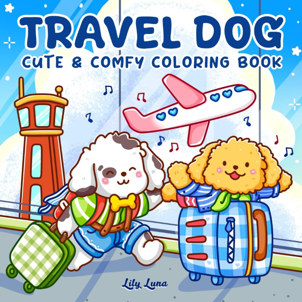 Travel Dogs: Cozy Coloring Book for Adults and Teens featuring Cute Puppies in Different World Places for Stress Relief and Relaxation baixar o livro de graça