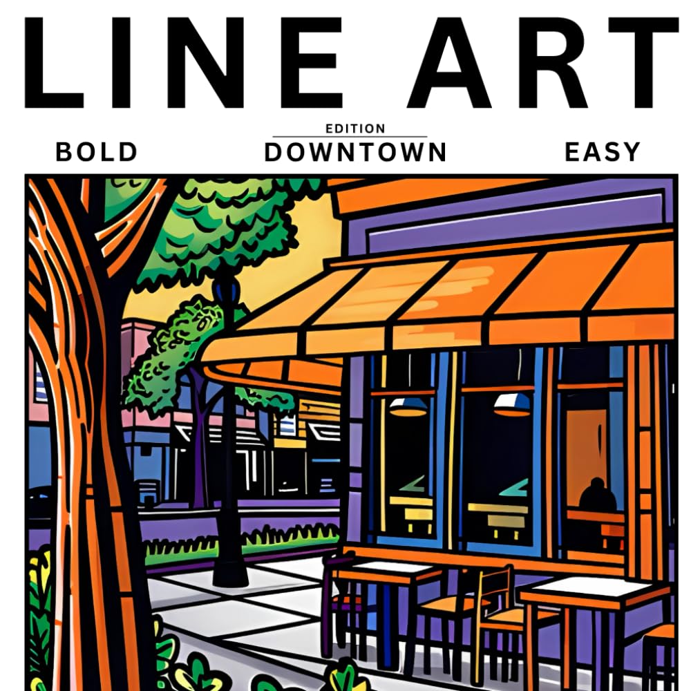 ler totalmente Line Art Coloring Book: Edition Downtown - Coloring Book For Adults and Teens - Featuring Charming Urban Corners