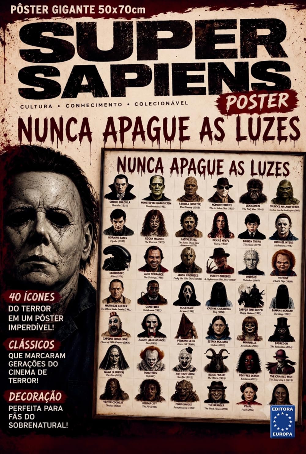 Terror no Cinema (Versão lisa, sem dobras, enviada em tubo protetor) - SuperSapiens Posterzine