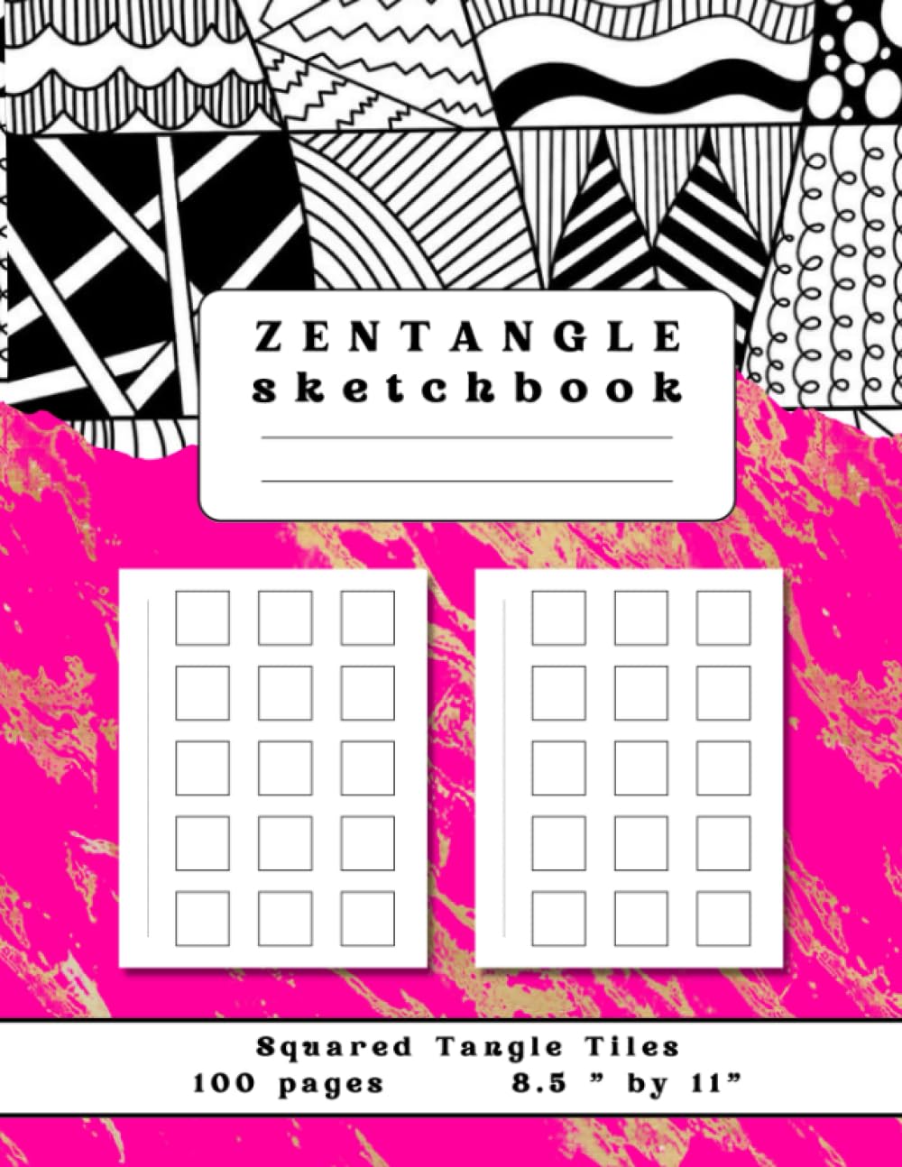 capítulo por capítulo baixar Zentangle Sketchbook, Squared tangle tiles: Large sheets with grids for zendoodle & mandala art, art therapy doodling & zen drawing (for relaxation & anti anxiety art) + left blanks
