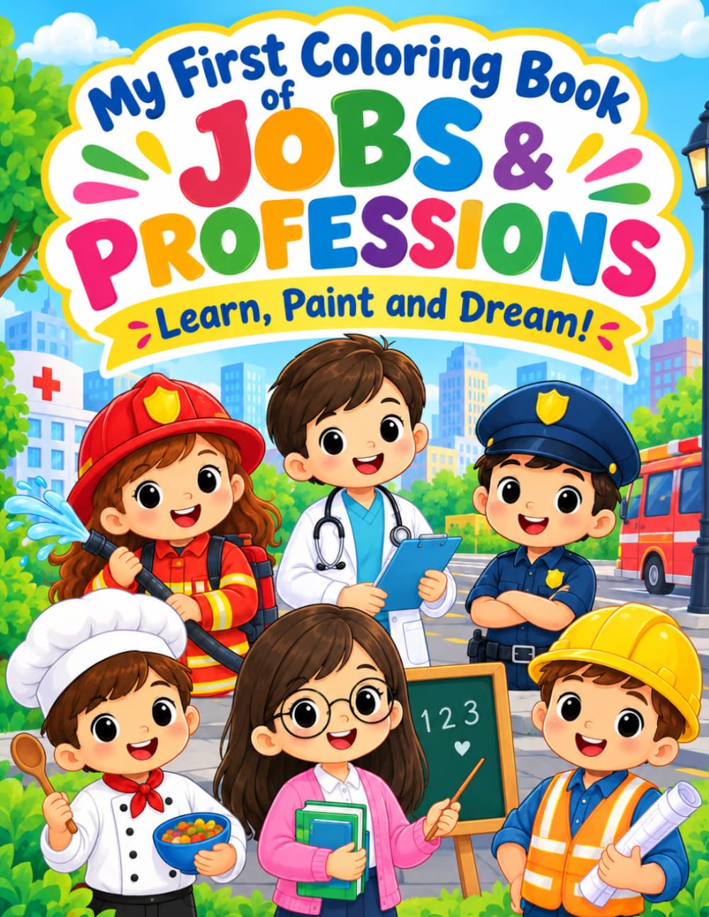 My First Coloring Book of Jobs & Professions: Learn, Paint and Dream! (Books for Children) baixar livro de graça