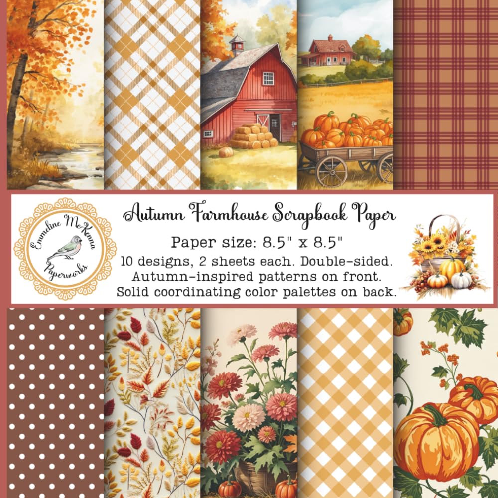 Autumn Farmhouse Scrapbook Paper: Decorative Craft Pad with Fall Patterns, Cozy Harvest Season, Plaids, Pumpkins, and Barns, Double Sided for... Decoupage, Origami, Cardmaking, Bookmaking) baixar livro de graça