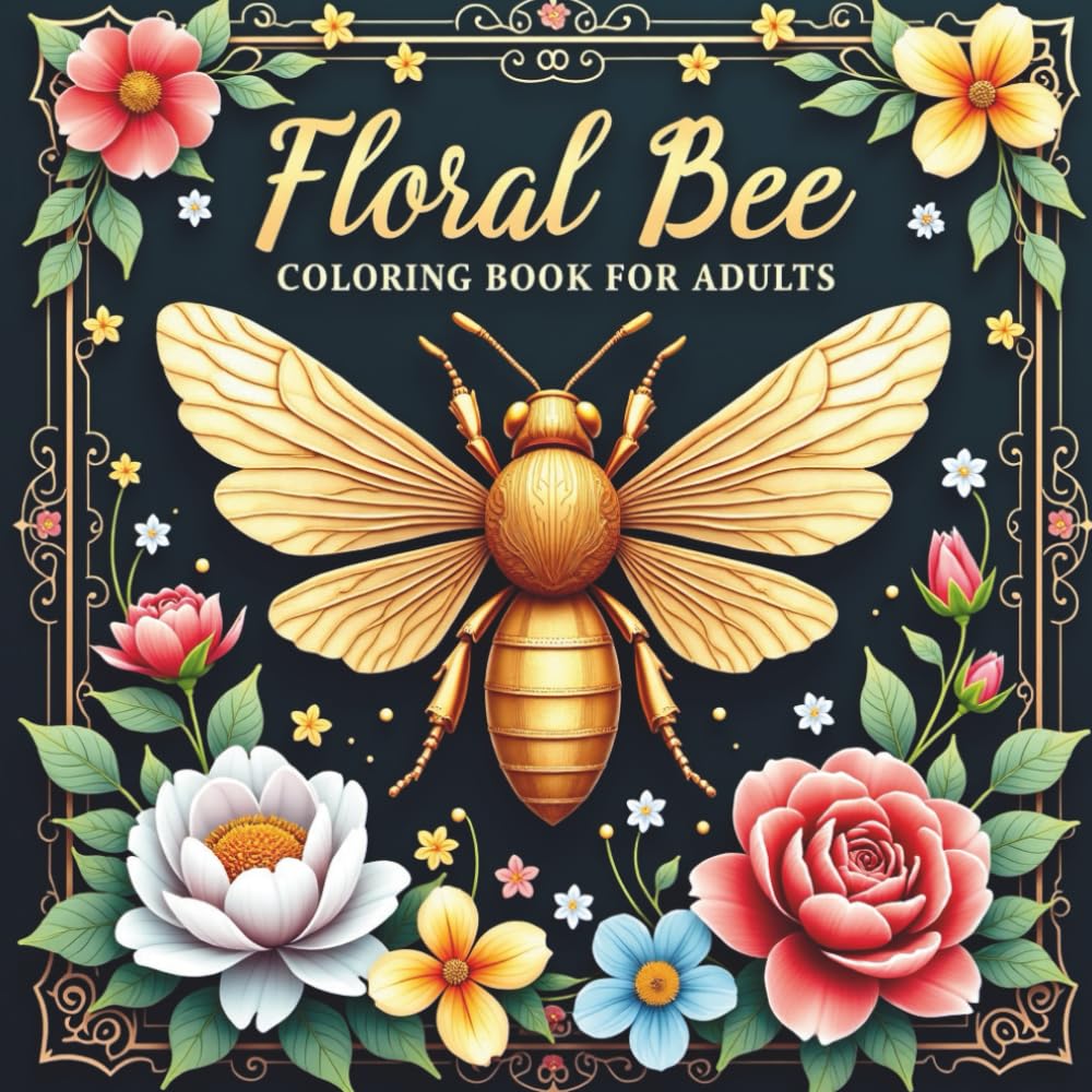 Floral Bee Coloring Book for adults: 50 Beautiful Bee & Floral Designs for Relaxation and Stress Relief baixar o livro de graça