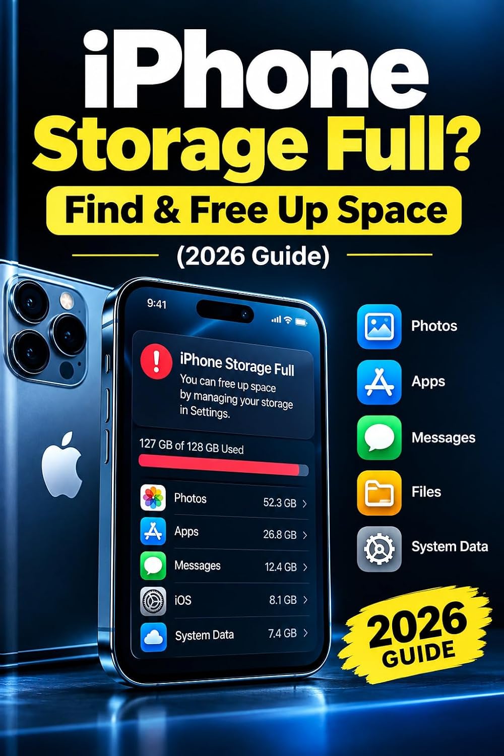 ler totalmente iPhone Storage Full? Find & Free Up Space (2026 Guide): Step-by-Step Solutions for Low Storage, Large Files, Photos, Apps, Messages & System Data (English Edition)