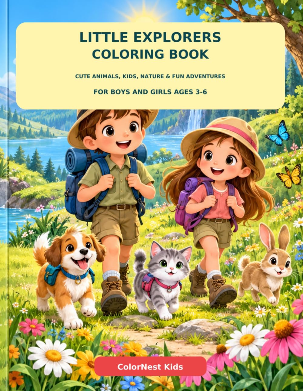 ler totalmente Little Explorers Coloring Book: Cute Animals, Kids, Nature & Fun Adventures for Boys and Girls Ages 3-6 (ColorNest Kids Learning & Coloring Series)