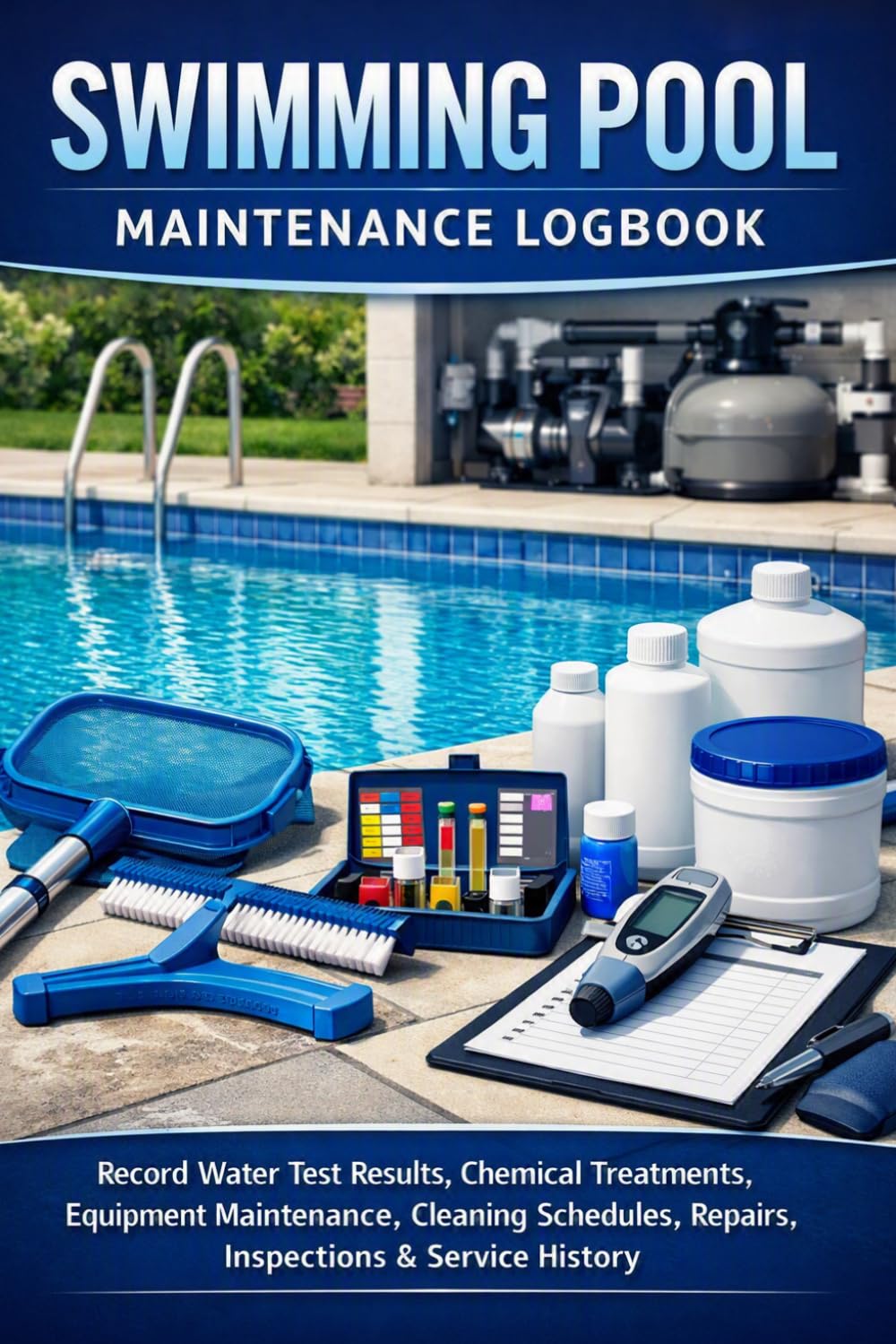 SWIMMING POOL MAINTENANCE LOGBOOK: Record Water Test Results, Chemical Treatments, Equipment Maintenance, Cleaning Schedules, Repairs, Inspections & Service History baixar livro de graça