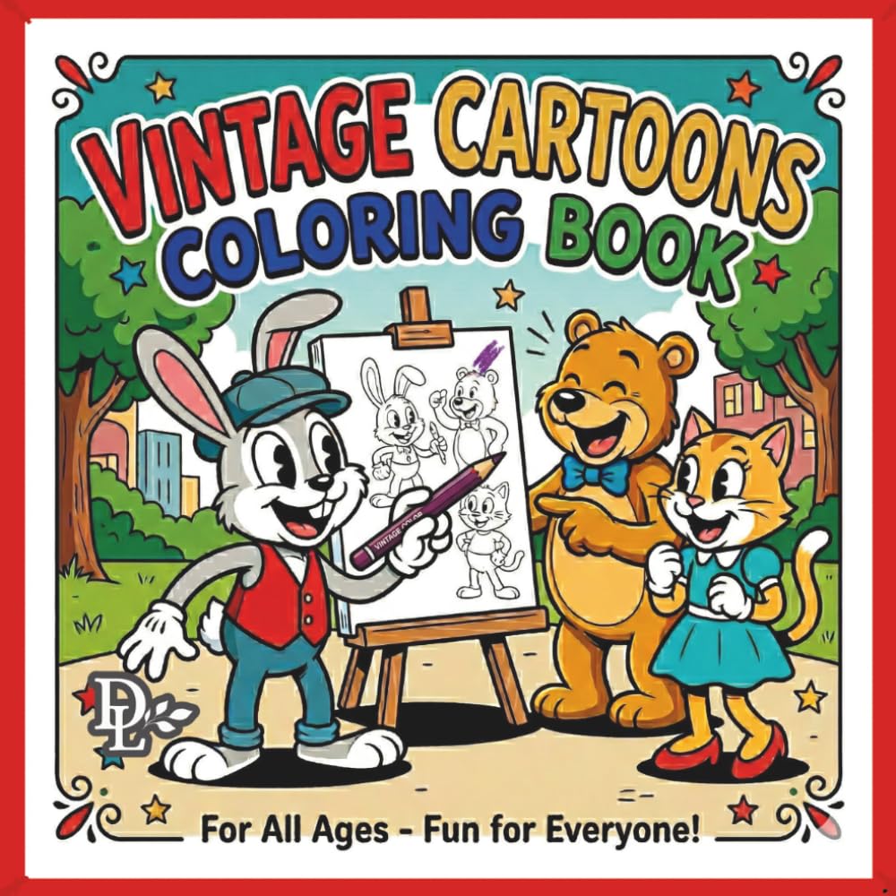 Vintage Cartoon Coloring Book: Retro 1920s and 1930s Animation Style Featuring Rubber Hose Animal Characters for Relaxation and Fun (Vintage Pop Culture Coloring Books) baixar o livro de graça