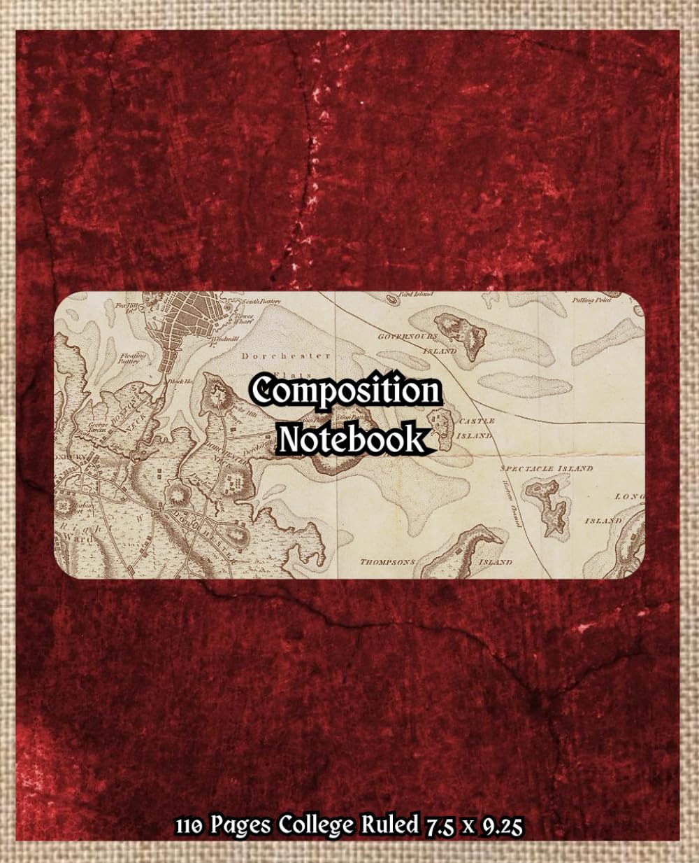 Retro Old Map with Linen Details Looking Style Cover Composition Notebook: Vintage Historical Style Cover with 110 Pages College Ruled for Home and Work, School, College, University baixar o livro de graça