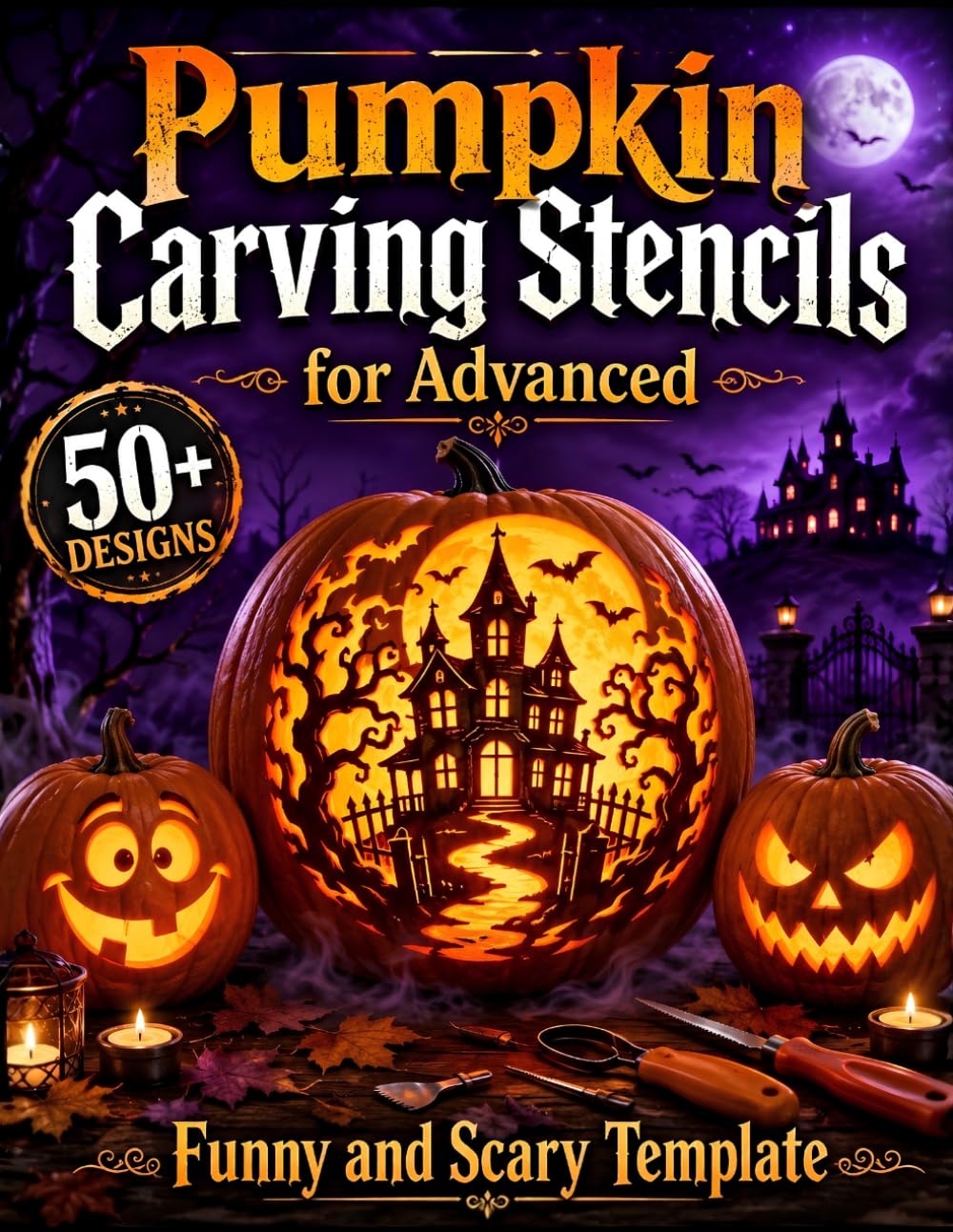 capítulo por capítulo baixar Pumpkin Carving Stencils for Advanced: 50+ Funny and Scary Jack-o’-Lantern Designs | DIY Craft Ideas and Halloween Party Decorations
