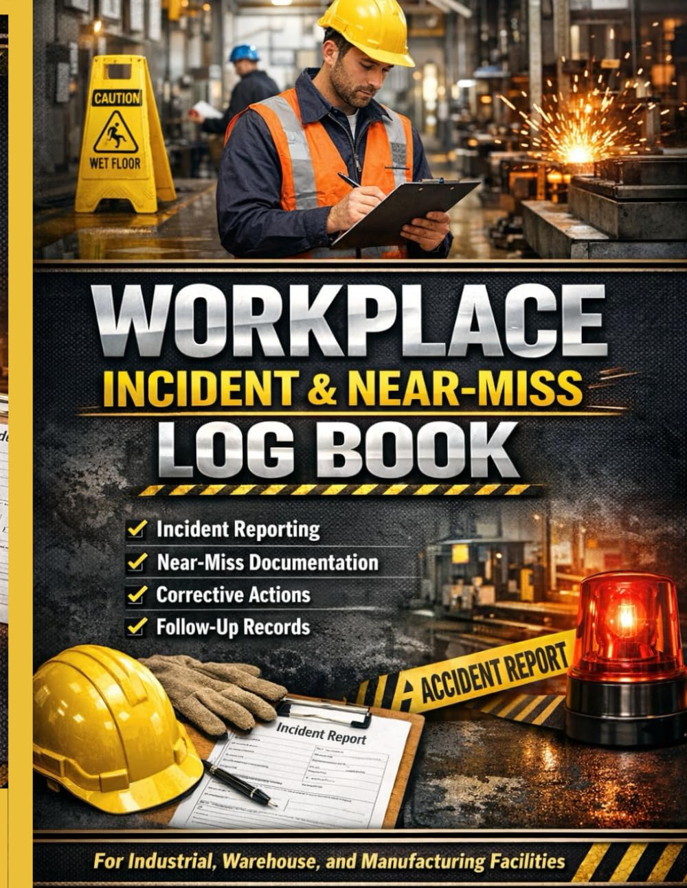 ler totalmente Workplace Incident & Near-Miss Log Book: Incident Reporting, Near-Miss Documentation, Corrective Actions & Follow-Up Records for Industrial, Warehouse, and Manufacturing Facilities