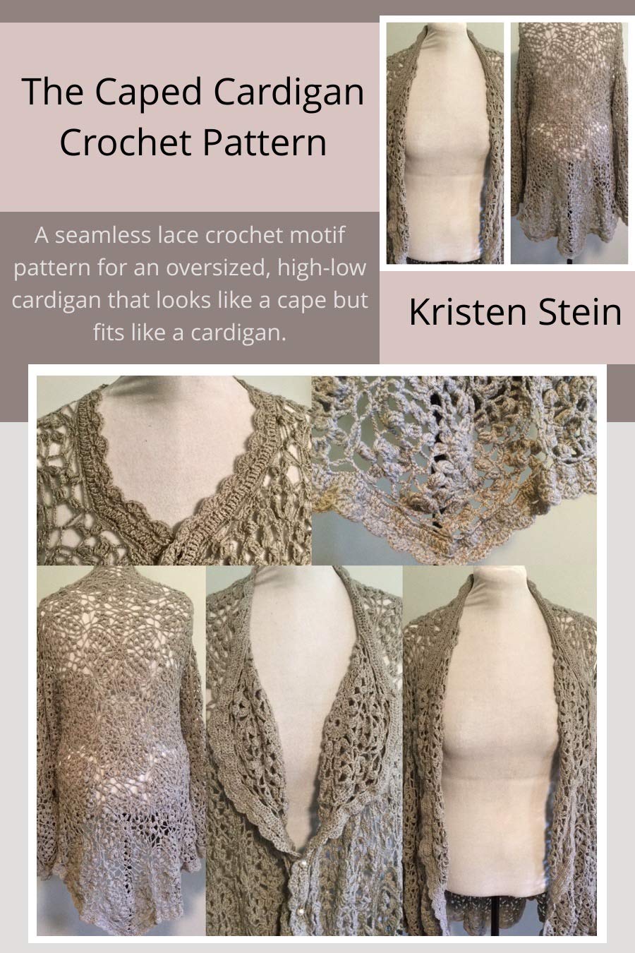 The Caped Cardigan Crochet Pattern: A seamless lace crochet motif pattern for an oversized, high-low cardigan that looks like a cape but fits like a cardigan. (English Edition) baixar livro de graça