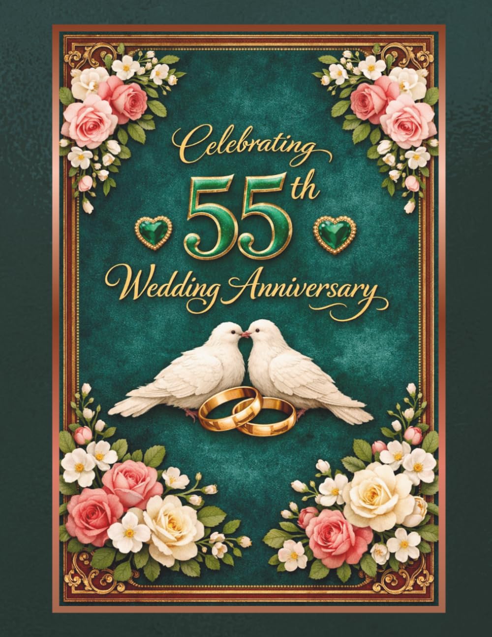 Celebrating 55th Wedding Anniversary,: Emerald Wedding Anniversary Guest Book for collecting entries from family and friends, a nice keepsake for marriage jubilee baixar o livro de graça