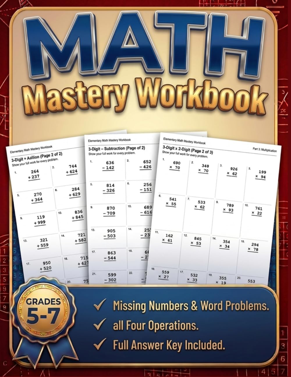 capítulo por capítulo baixar Daily Math Practice Workbook: Progressive Multi-Digit Addition, Subtraction, Multiplication and Division Drills with Word Problems and Missing... and Fact Fluency for Grades 5-7 (Ages 10-13)