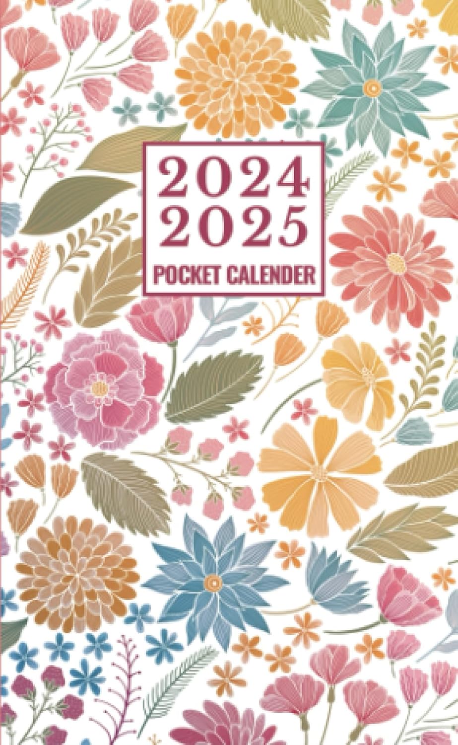 capítulo por capítulo baixar Pocket Calendar 2024-2025 For Purse: Small 2 Year Monthly Agenda Tracker & 24 Month Calendar - Colorful Floral Design in Pink Blue White (4" x 6.5" Size)