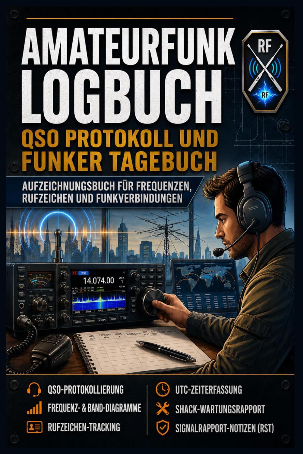 ler totalmente Amateurfunk Logbuch: QSO Protokoll und Funker Tagebuch: Aufzeichnungsbuch für Frequenzen, Rufzeichen und Funkverbindungen (German Edition)