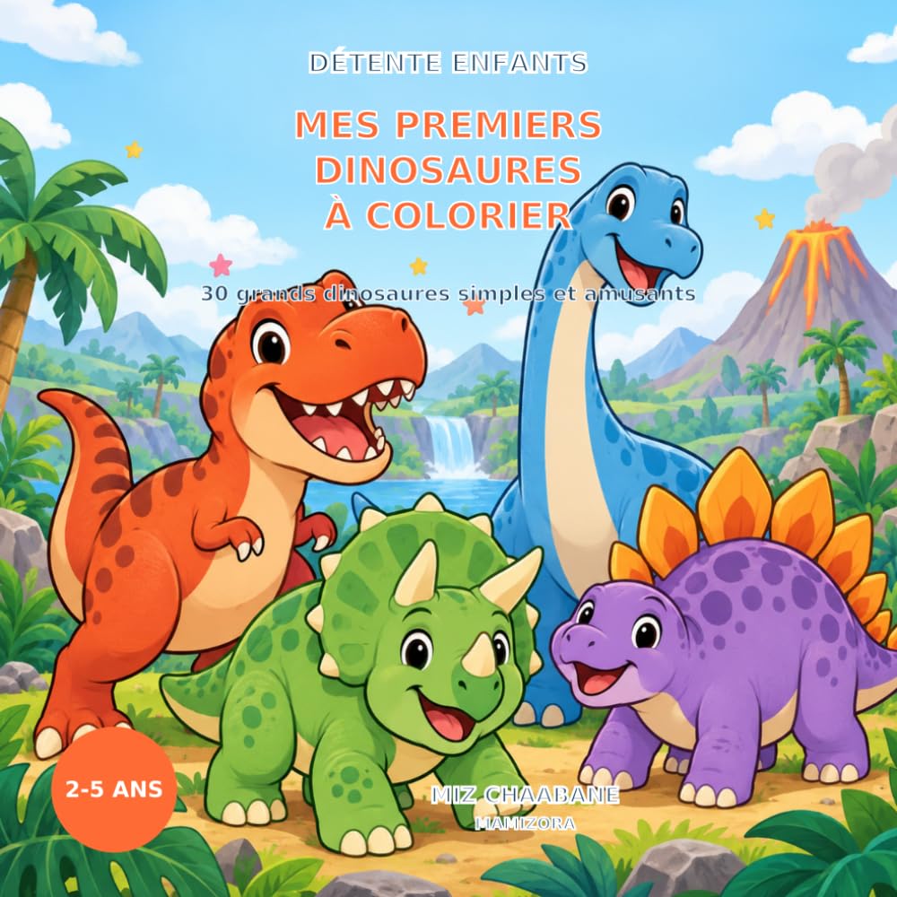 Mes premiers dinosaures à colorier: 30 grands dinosaures simples et amusants (Collection Détente Enfants) (French Edition) baixar livro de graça