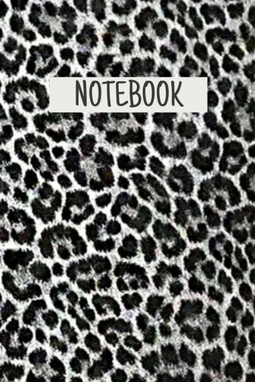 ler totalmente Pattern notebook: Black And White Leopard Print Composition Notebook; Lined notebook