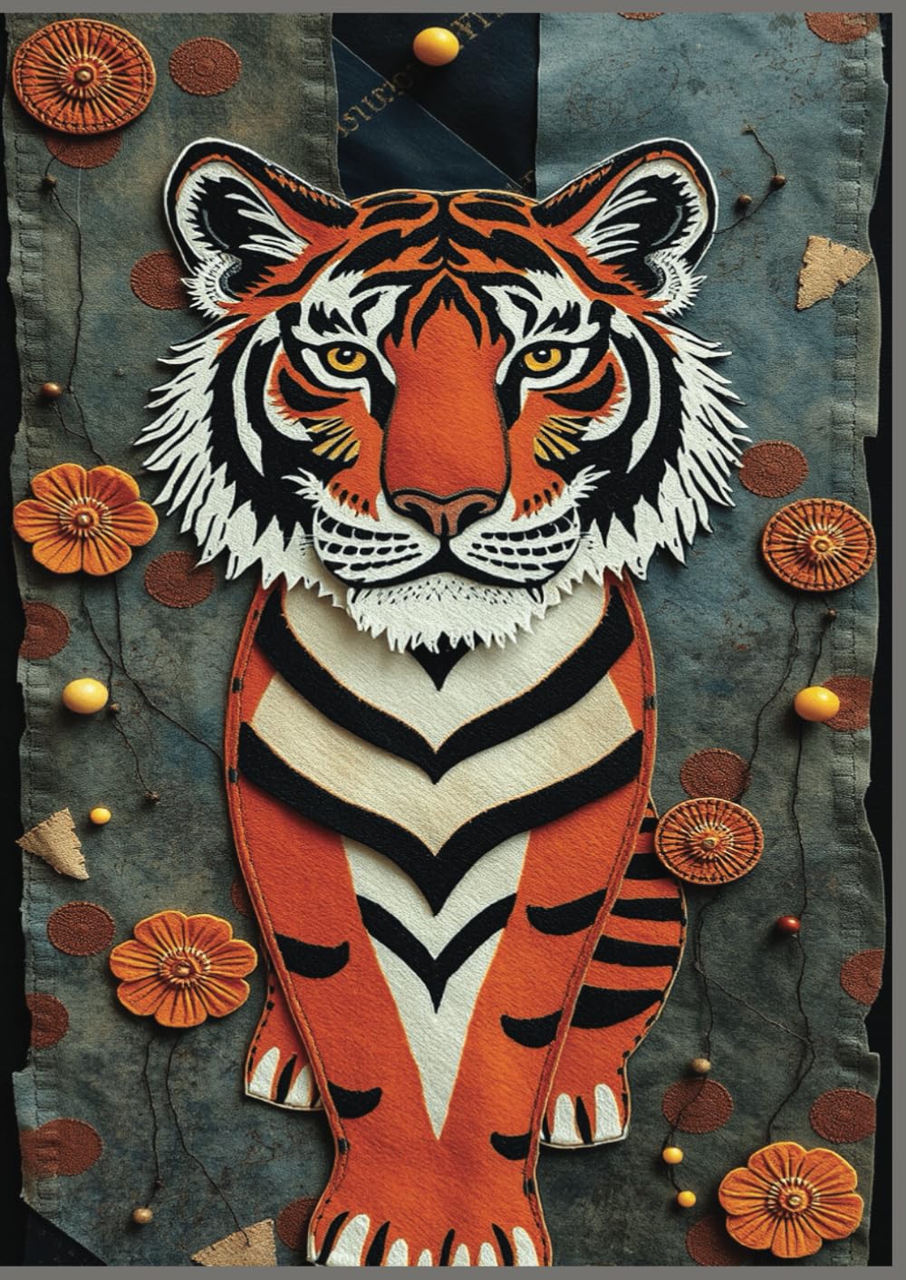 capítulo por capítulo baixar Notebook Year of The Tiger Cover Mixed Media Design Roaring Thoughts: Soft Cover 7mm Grid Dot 100 Pages| Journals for Writing, Work Business Study, Note Taking, Travel Journal, Scientific Field Notes