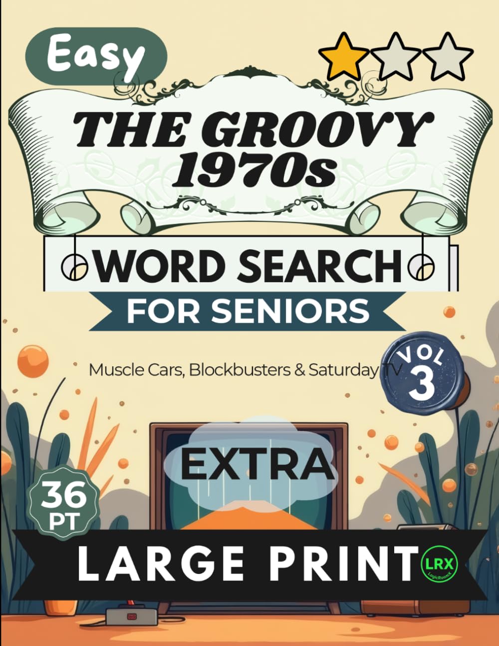 ler totalmente Easy The Groovy 1970s Vol 3 Word Search for Seniors Extra Large Print: 100 Fun Retro Puzzles with Extra Large 36pt Font and 11x11 Grids
