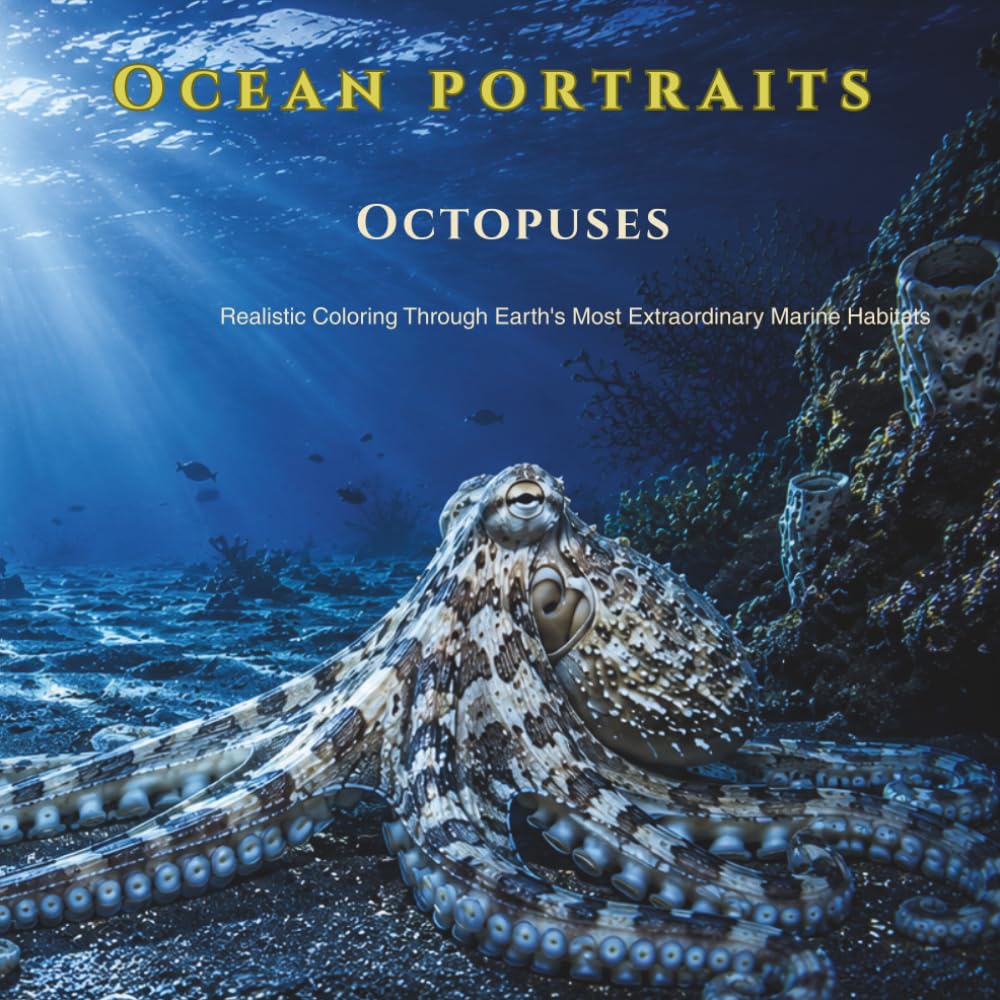 ler totalmente Ocean Portraits: Octopuses: A Realistic Adult Coloring Book of Octopuses, Underwater Habitats, and Extraordinary Marine Life
