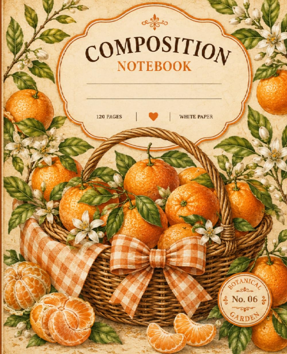 Tangerine Curd Composition Notebook: Vintage Botanical Tangerine Garden Journal with Citrus Basket Cover, 120 White Pages for School Notes, Recipes, Lists, and Everyday Writing baixar o livro de graça