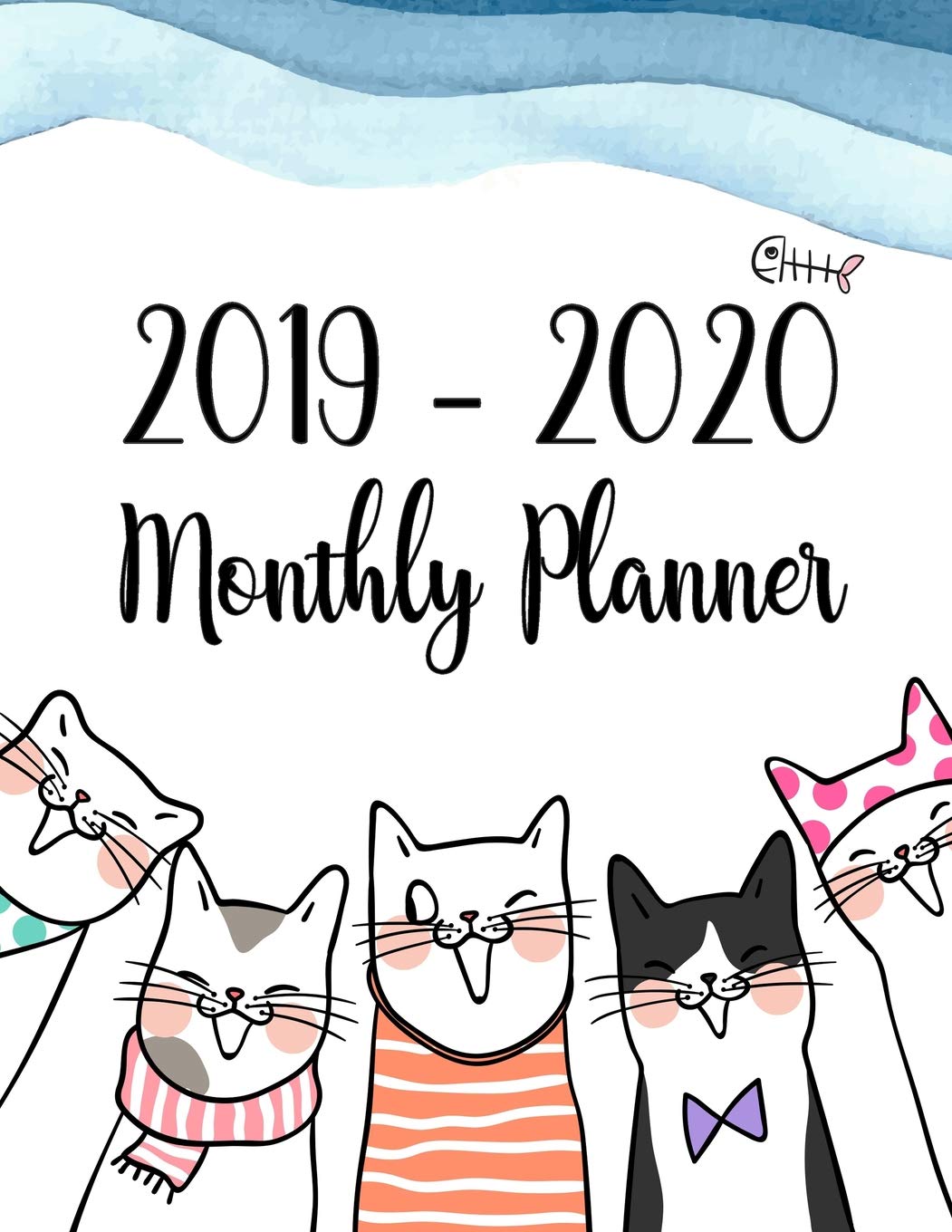 ler totalmente 2019-2020 Monthly Planner: Two Year - Monthly Calendar Planner - 24 Months Jan 2019 to Dec 2020 For Academic Agenda Schedule Organizer Logbook and Journal Notebook Planners - Happy Cat Cover