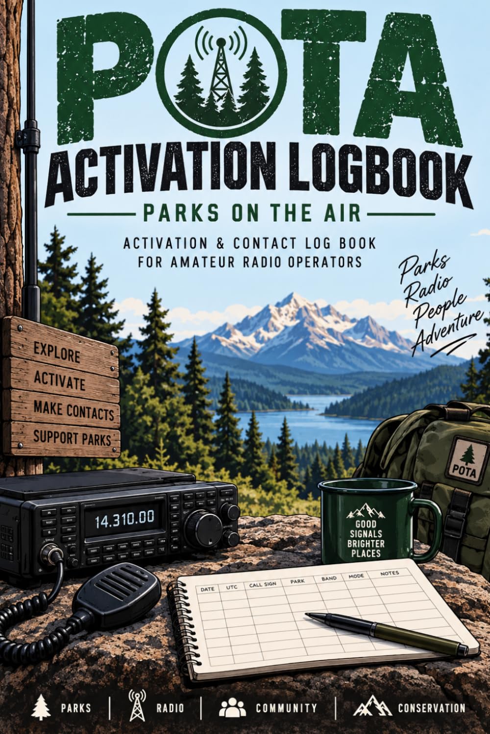 ler totalmente POTA Activation Logbook: Parks on the Air Activation & Contact Log Book for Amateur Radio Operators, 6x9