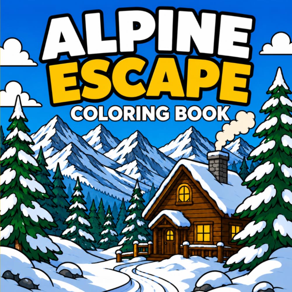 ler totalmente Alpine Escape Coloring Book: Bold and Easy Large Print Mountain Nature Scenes: Relaxing Cozy Winter Designs for Adults, Seniors, and Low Vision Stress... and Easy Nature Landscapes Coloring Book)