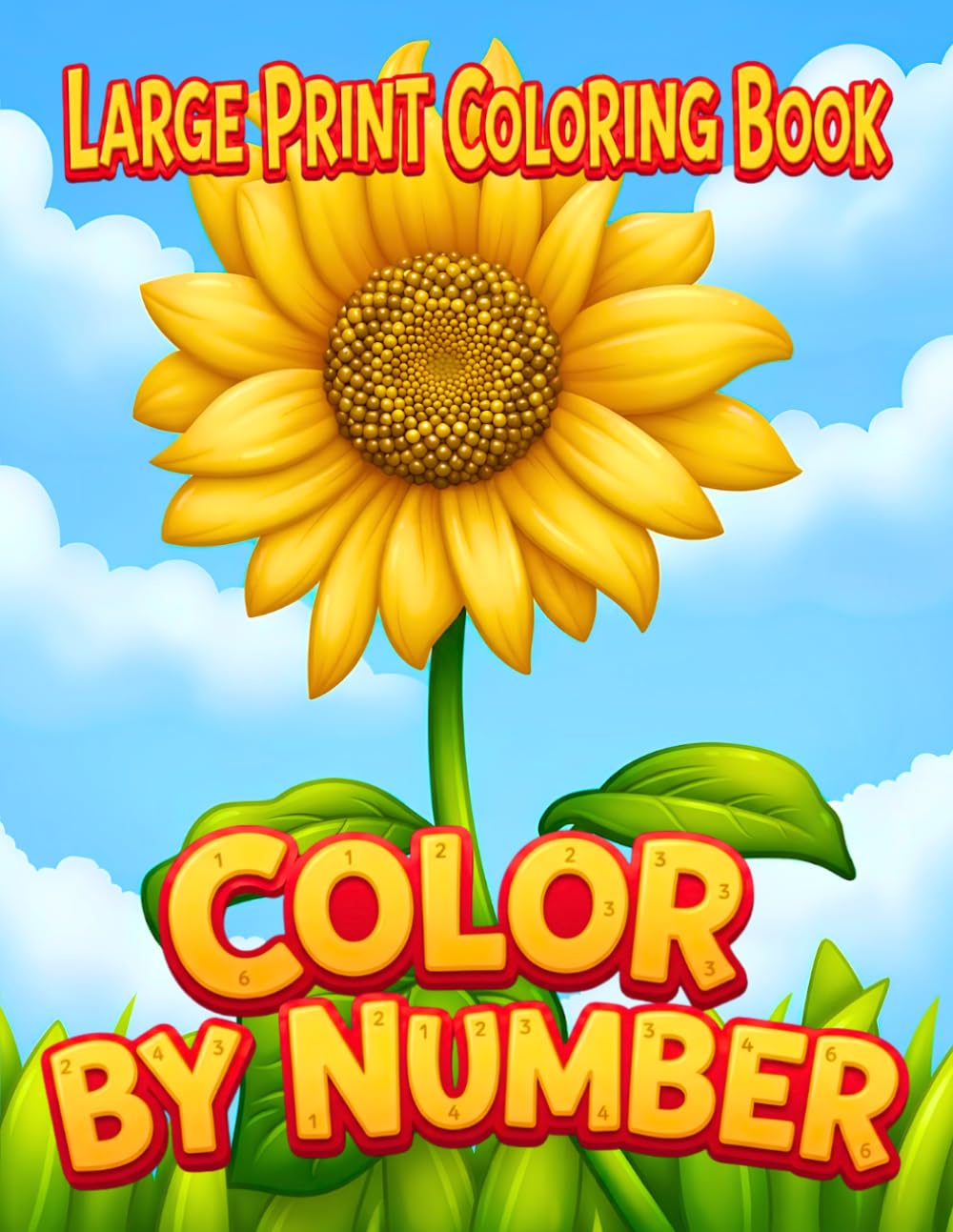 ler totalmente Large Print Color by Number Coloring Book: Discover Adorable Animals, Nature, Flowers and Mandalas in This Relaxing Color by Number Collection