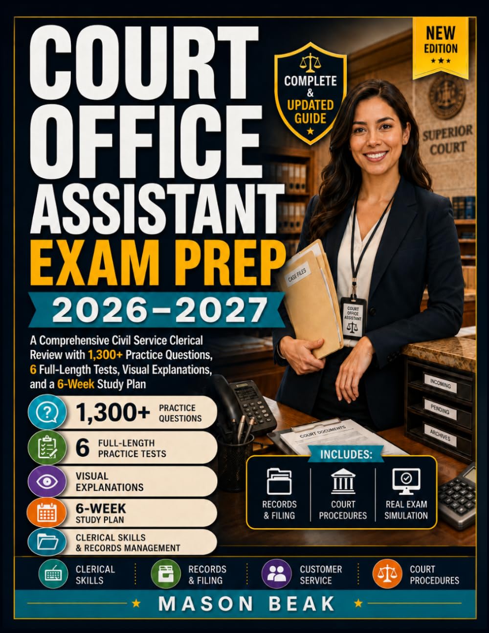 capítulo por capítulo baixar COURT OFFICE ASSISTANT EXAM PREP: A Comprehensive Civil Service Clerical Review with 1,300+ Practice Questions, 6 Full-Length Tests, Visual Explanations, and a 6-Week Study Plan
