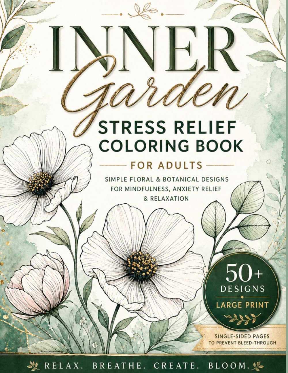 capítulo por capítulo baixar Inner Garden: Stress Relief Coloring Book for Adults | Easy & Relaxing Floral Designs for Mindfulness, Anxiety Relief & Calm | Large Print Botanical... and botanical designs to help you relax