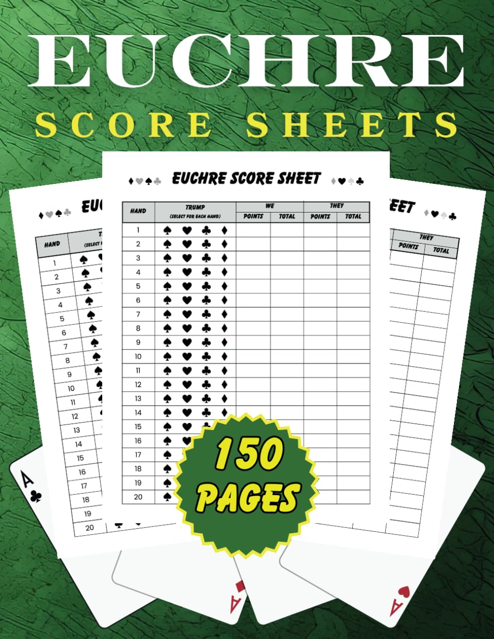 Euchre Score Sheets: Card Games Book, 8.5 x 11 inches large print with 150 pages baixar o livro de graça