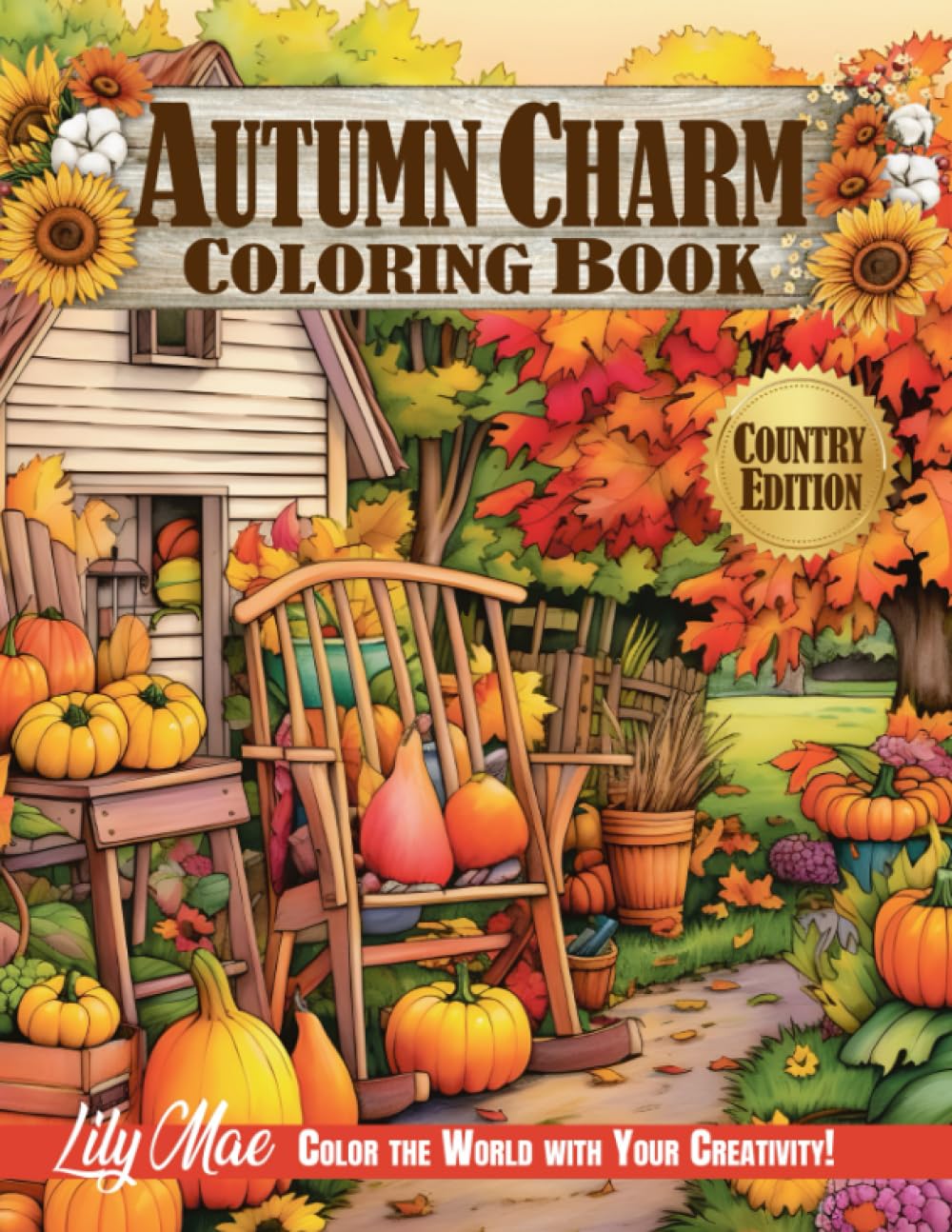 Country Autumn Charm Coloring Book: 50 Enchanting Scenes of Autumnal Beauty, Picturesque Countryside, and Cozy Corners Adorned with Fall's Magic. Color the World with Your Creativity! baixar o livro de graça