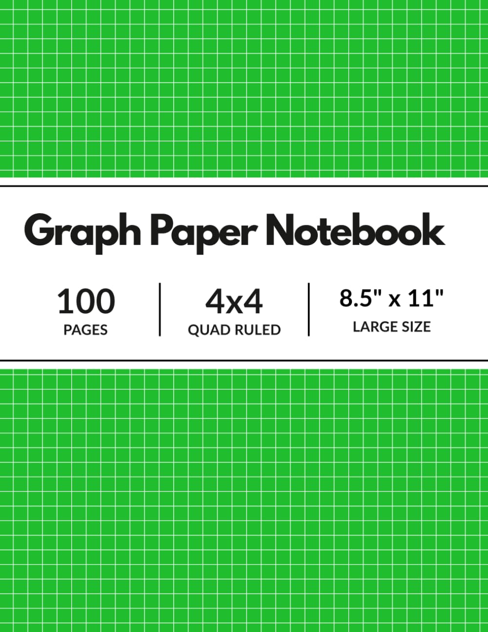 Graph Paper Notebook: Green Cover Grid Compostion Book for Math, Science, Engineering Students / 4x4 Quad Ruled, 100 Pages, 8.5 x 11 (Large Sheets) baixar o livro de graça