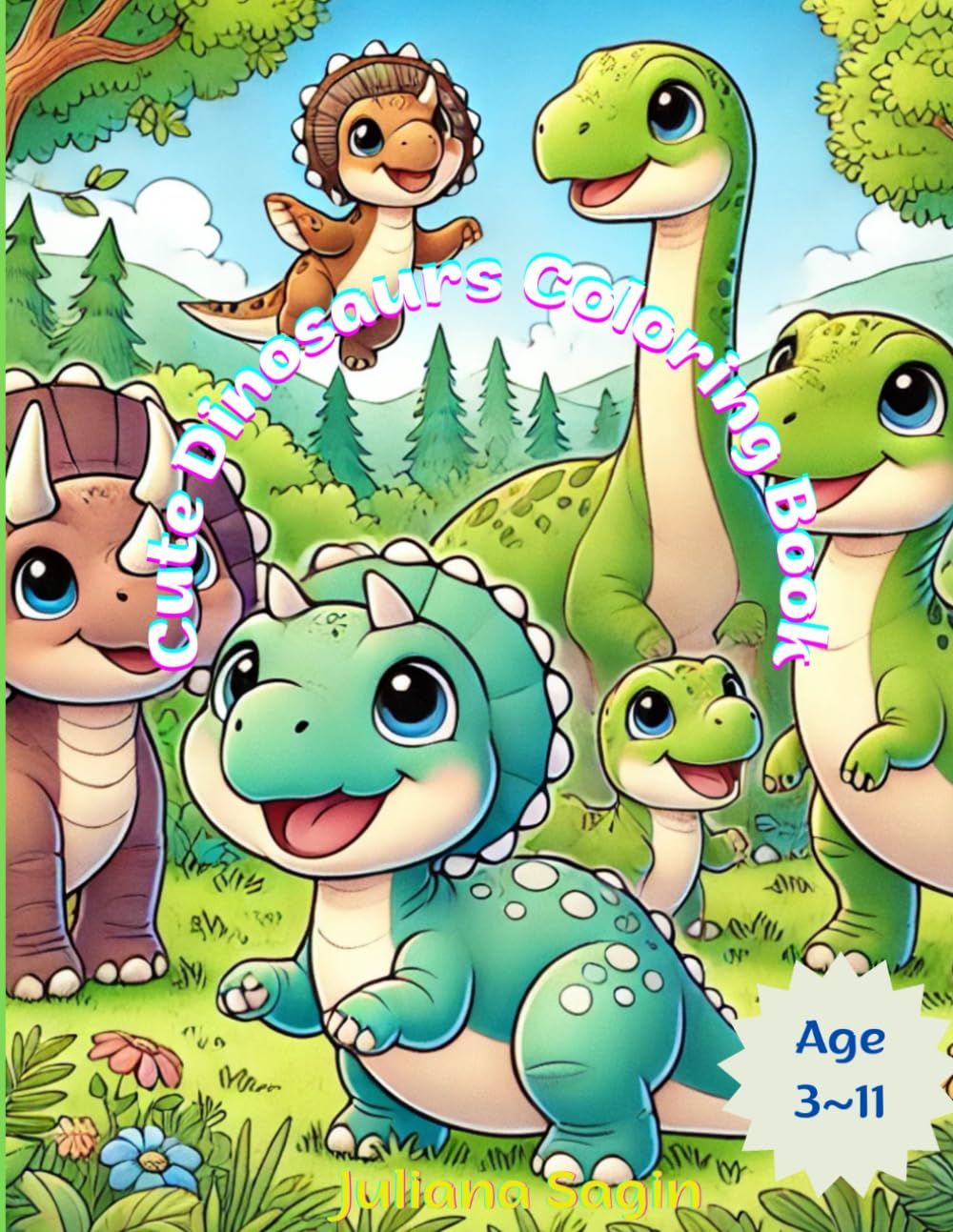 ler totalmente Cute Dinosaurs Coloring Book: Cute and Realistic Dino Fun