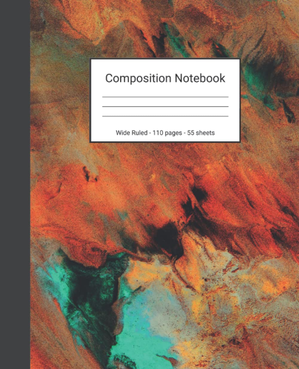 Composition Notebook: Wide Ruled Paper Notebook Journal - Orange And Green Abstract Painting - Blank Wide Lined Workbook baixar o livro de graça