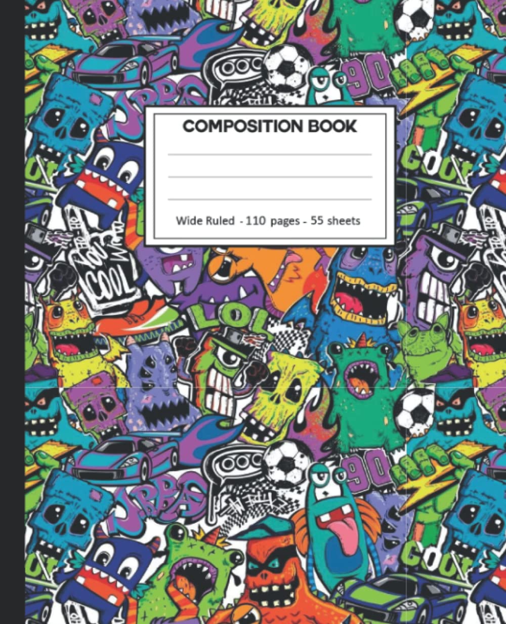 Composition Notebook: Monsters Wide Ruled Paper Notebook Journal size 7.25 x 9.25” for student baixar livro de graça