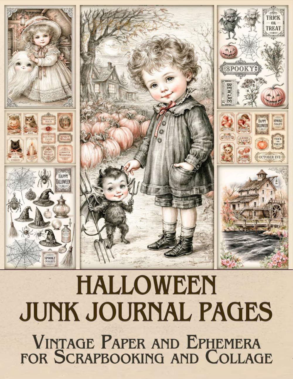 ler totalmente Halloween Junk Journal Pages & Supplies: Vintage Paper and Ephemera for Scrapbooking and Collage