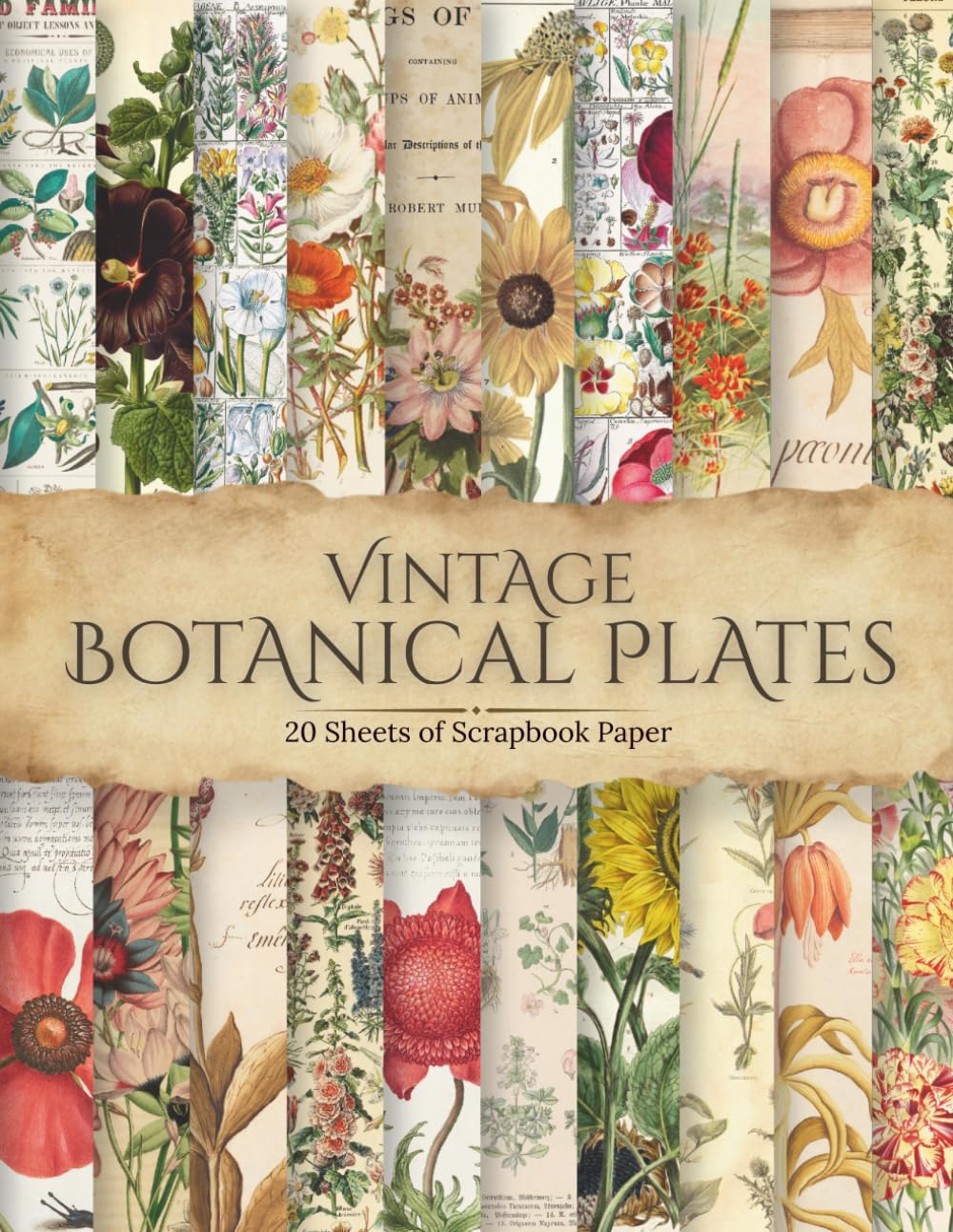 capítulo por capítulo baixar Vintage Botanical Plates Scrapbook Paper: Authentic Antique Floral Illustration Pages for Junk Journals, Scrapbooking & Paper Crafts, Includes 20 Pages of 8.5 by 11 Inch Paper