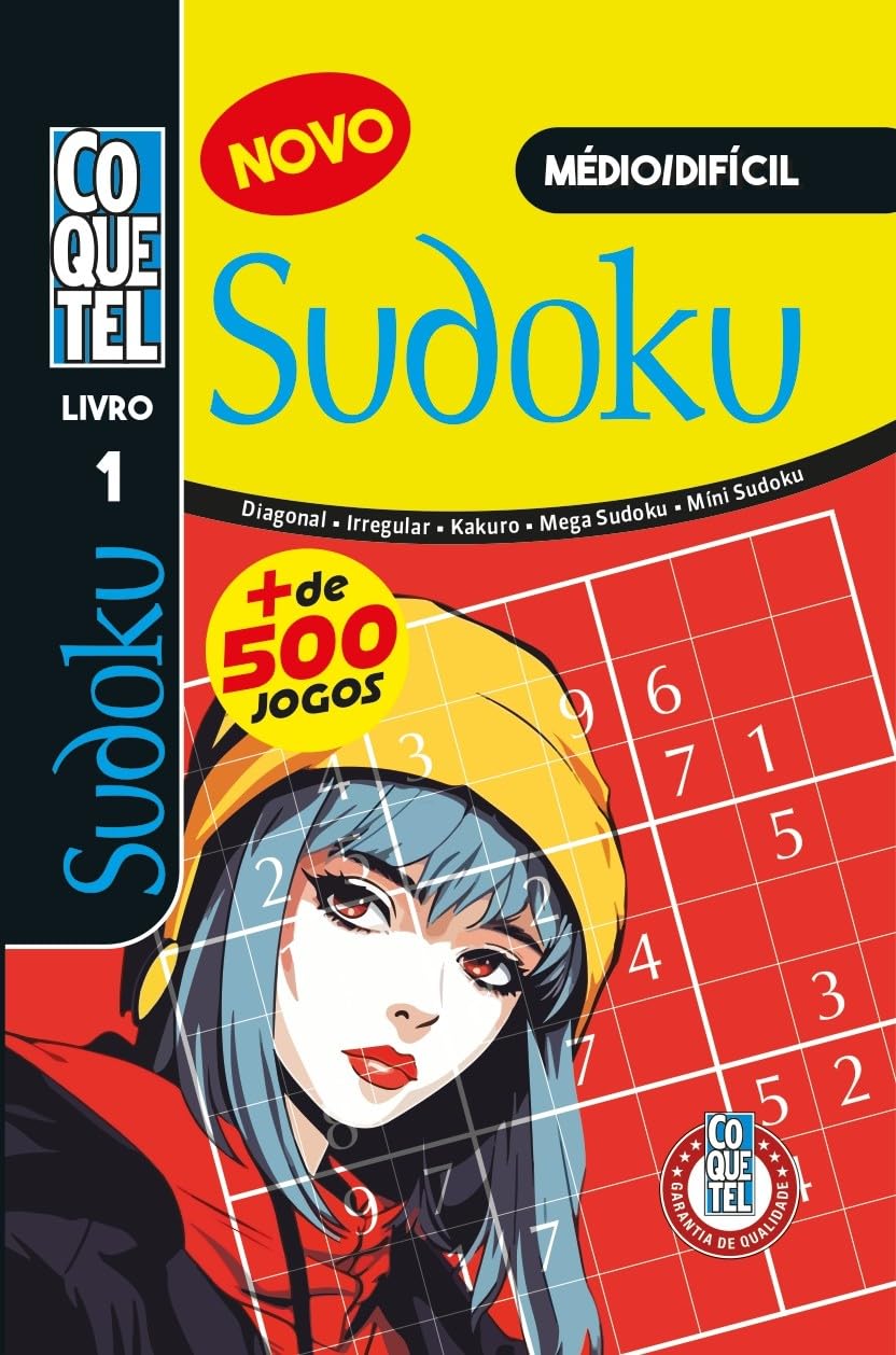 Livro Coquetel Mais de 500 Sudoku Médio/Difícil 1