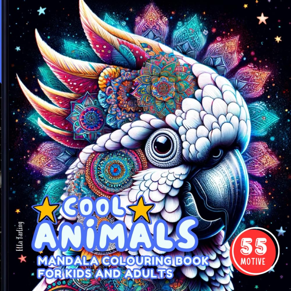 capítulo por capítulo baixar Cool Animals Mandala Colouring Book for Girls, Boys Aged 10 and Up, and Adults: 55 Enchanting Mandalas (Koala, Raccoon, Tapir, Blue Whale, and More) for Colouring and Relaxation