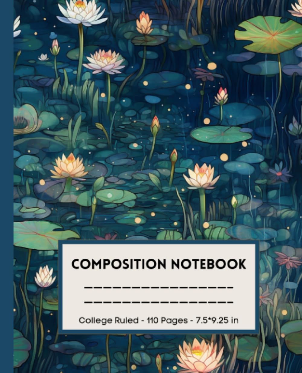 Composition Notebook College Ruled: Water Lily Pond Notebook For Women, Young Adults and Teens | 110 Pages, Lined Paper, 7.5 X 9.25" | Japanese Garden Aesthetic Notebook baixar livro de graça