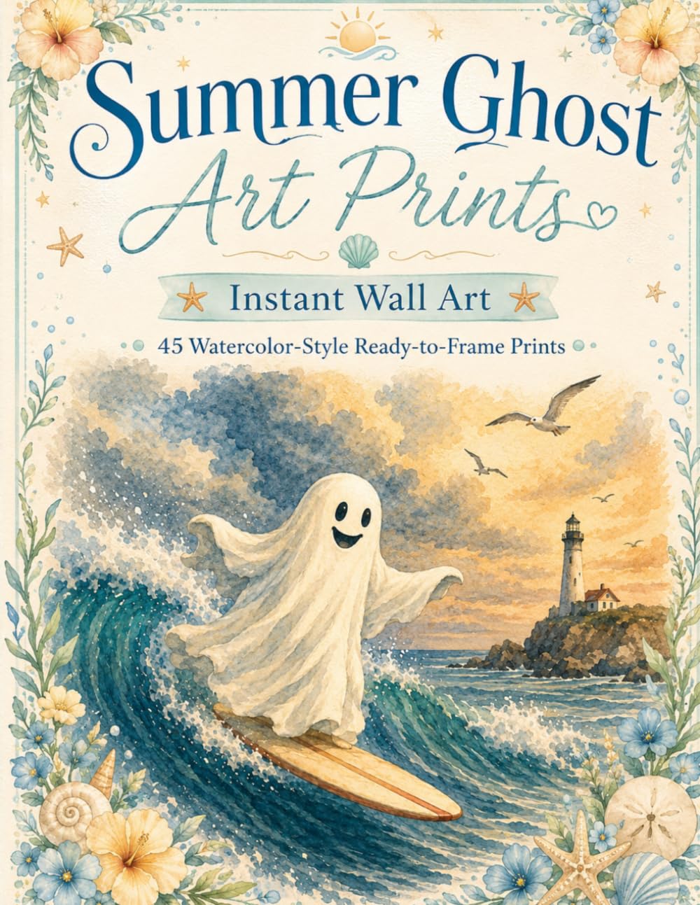 ler totalmente Instant Wall Art: Summer Ghost Art Prints: 45 Vintage Watercolor-Style Ready-to-Frame Prints (Halloween Wall Art)
