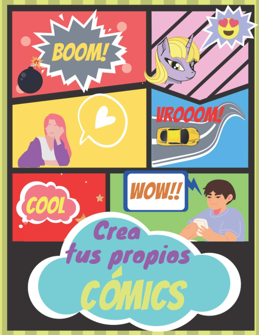 ler totalmente Crea tus propios cómics: Cuaderno de dibujo para adultos, adolescentes y niños /120 originales plantillas de cómics en blanco / (Spanish Edition)