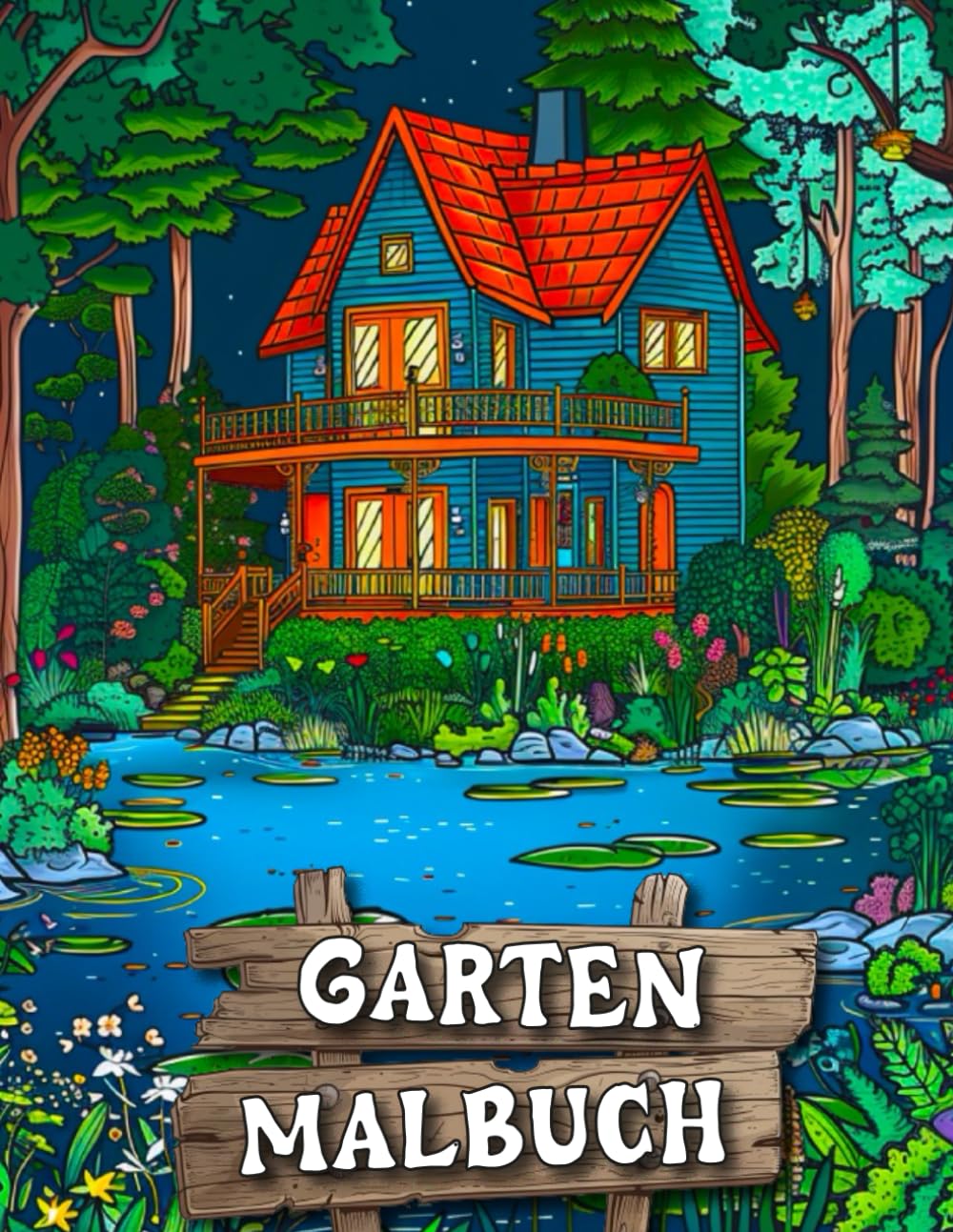ler totalmente Garten Malbuch: Kreativität und Entspannung | Garten- und Blumen Ausmalbuch mit 50 wunderschöne Motiven (German Edition)