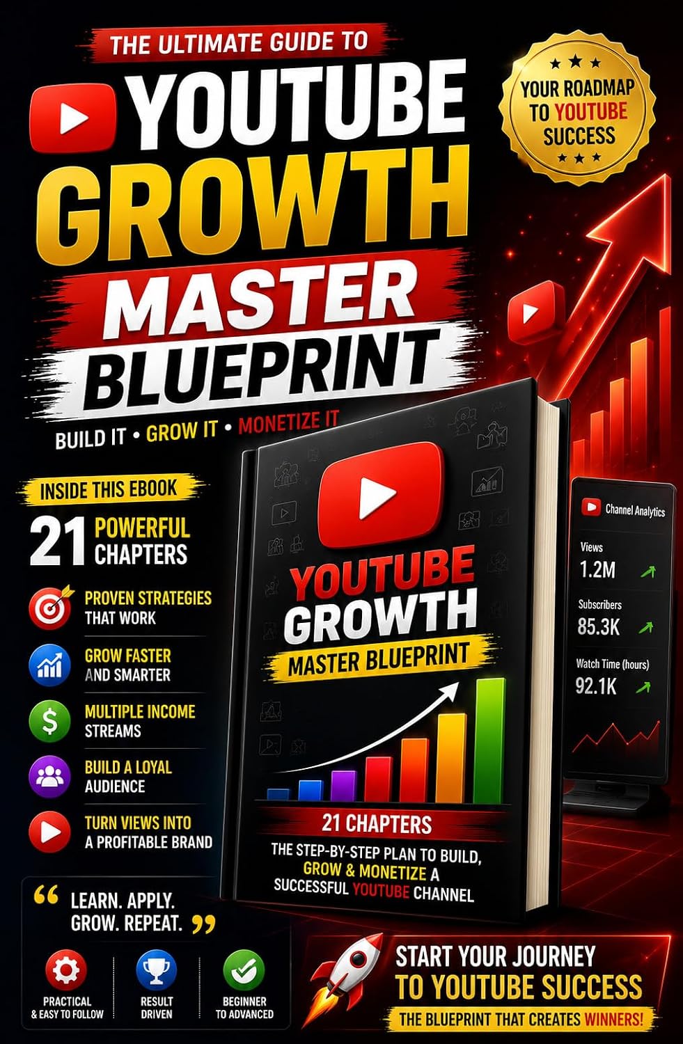 ler totalmente YouTube Growth Master Blueprint: The Complete Step-by-Step Guide to Grow Your Channel, Beat the Algorithm, Gain 10,000+ Subscribers, and Turn Views Into Real Income (English Edition)
