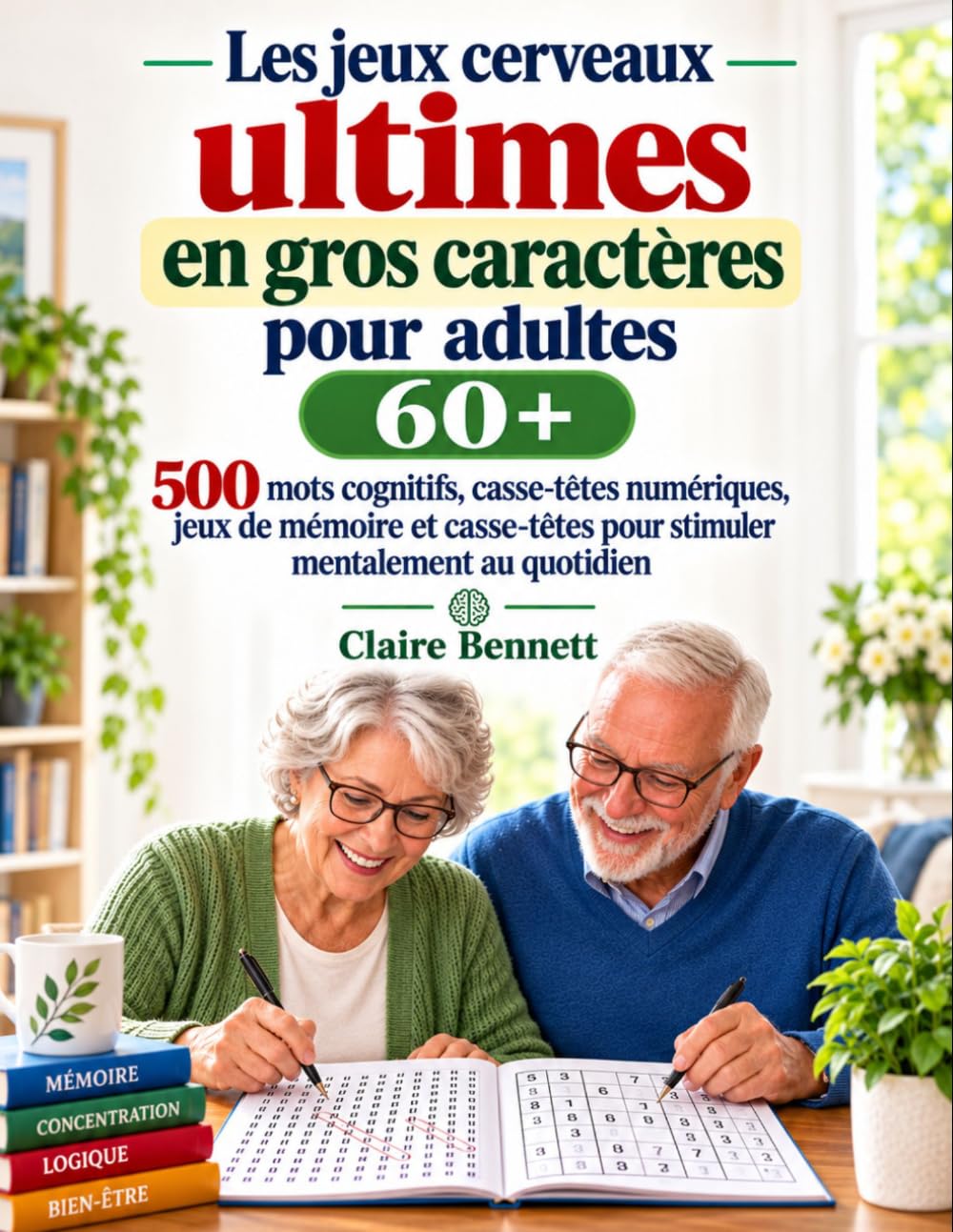 Les jeux cerveaux ultimes en gros caractères pour adultes 60+: 500 mots cognitifs, casse-têtes numériques, jeux de mémoire et casse-têtes pour stimuler mentalement au quotidien (French Edition) baixar o livro de graça