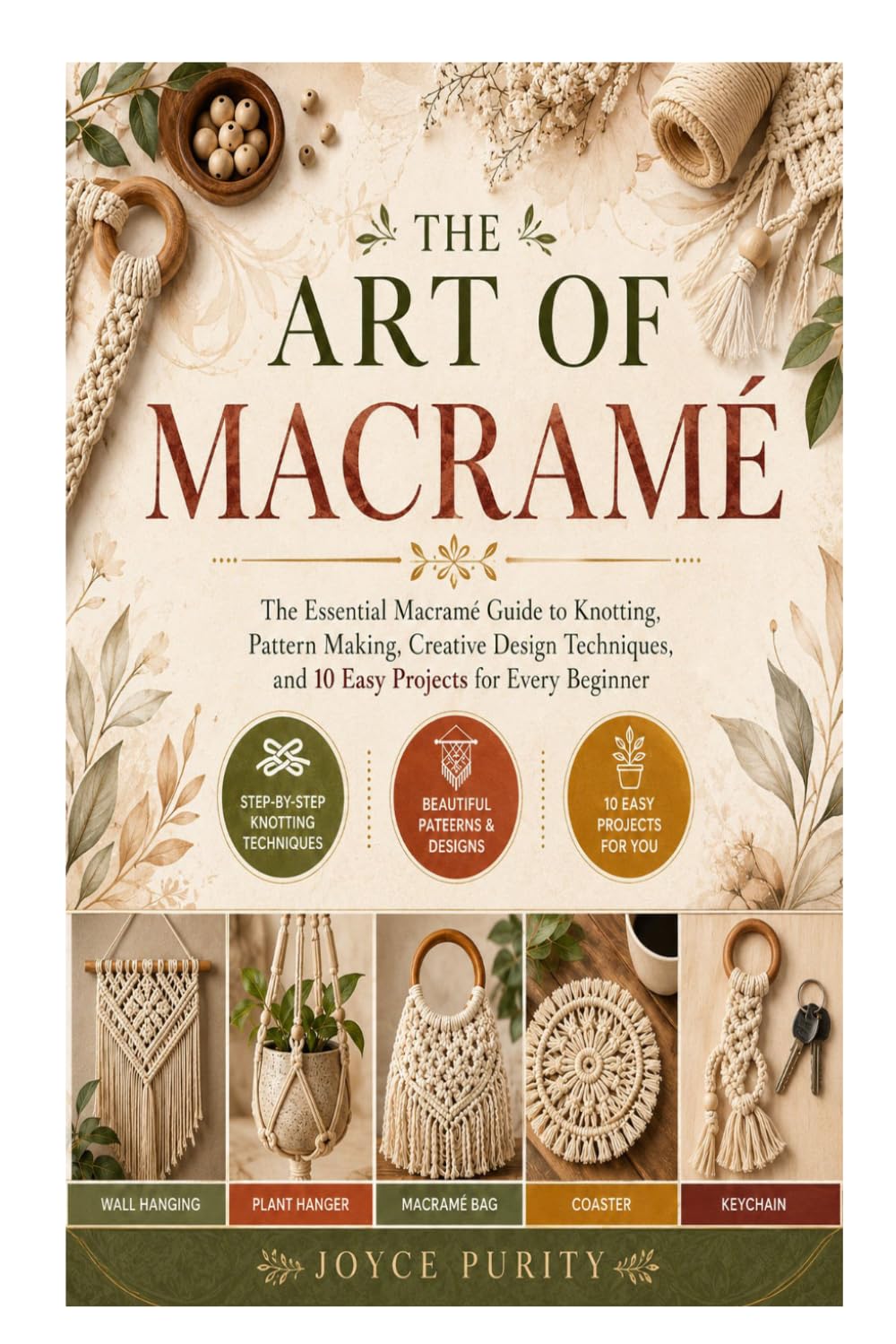 ler totalmente The Art of Macramé: The Essential Macramé Guide to Knotting, Pattern Making, Creative Design Techniques, and 10 Easy Projects for Every Beginner