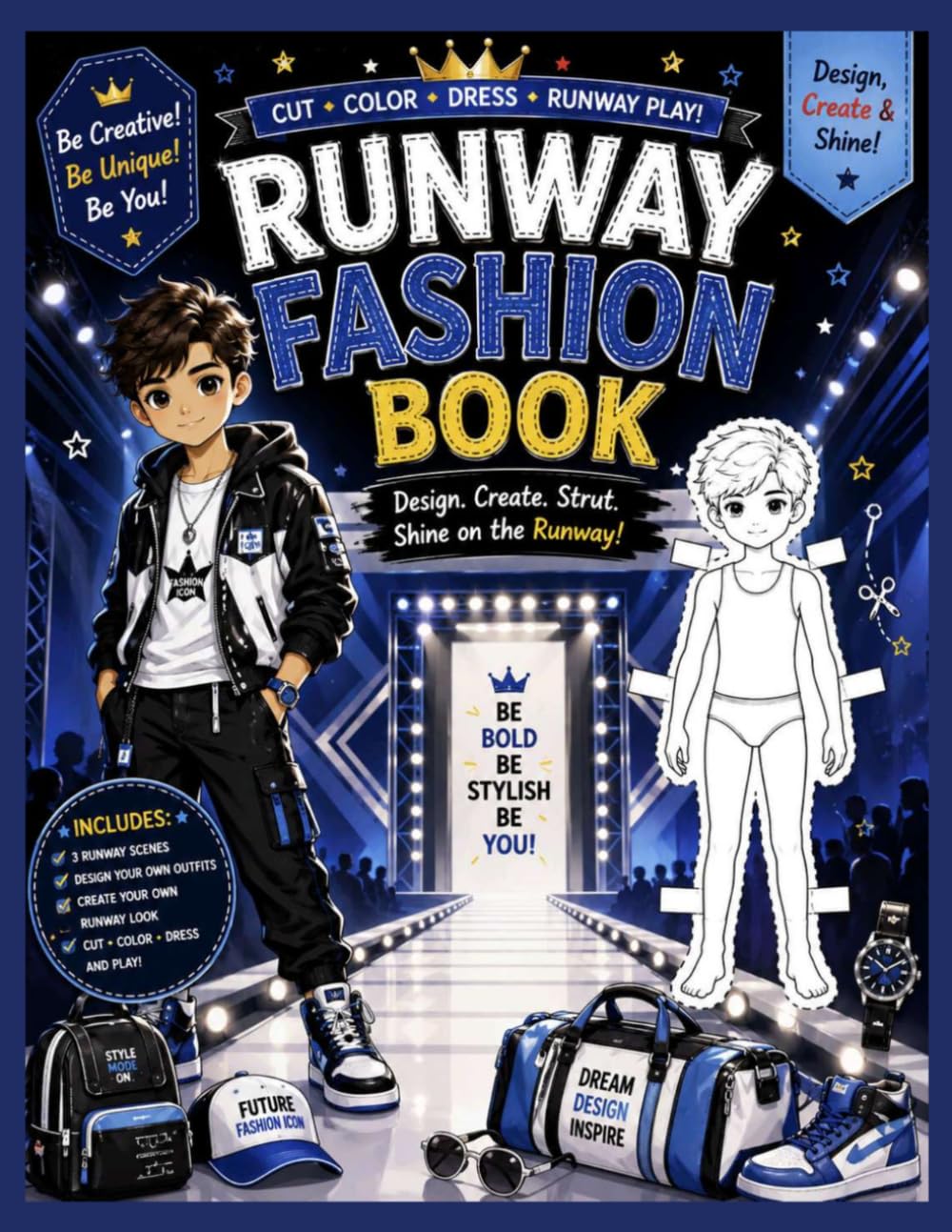 Fashion Runway Boys: Paper Doll Activity Book: Cut • Color • Dress • Strut – Creative Fashion Fun for Kids Ages 5–10 baixar o livro de graça