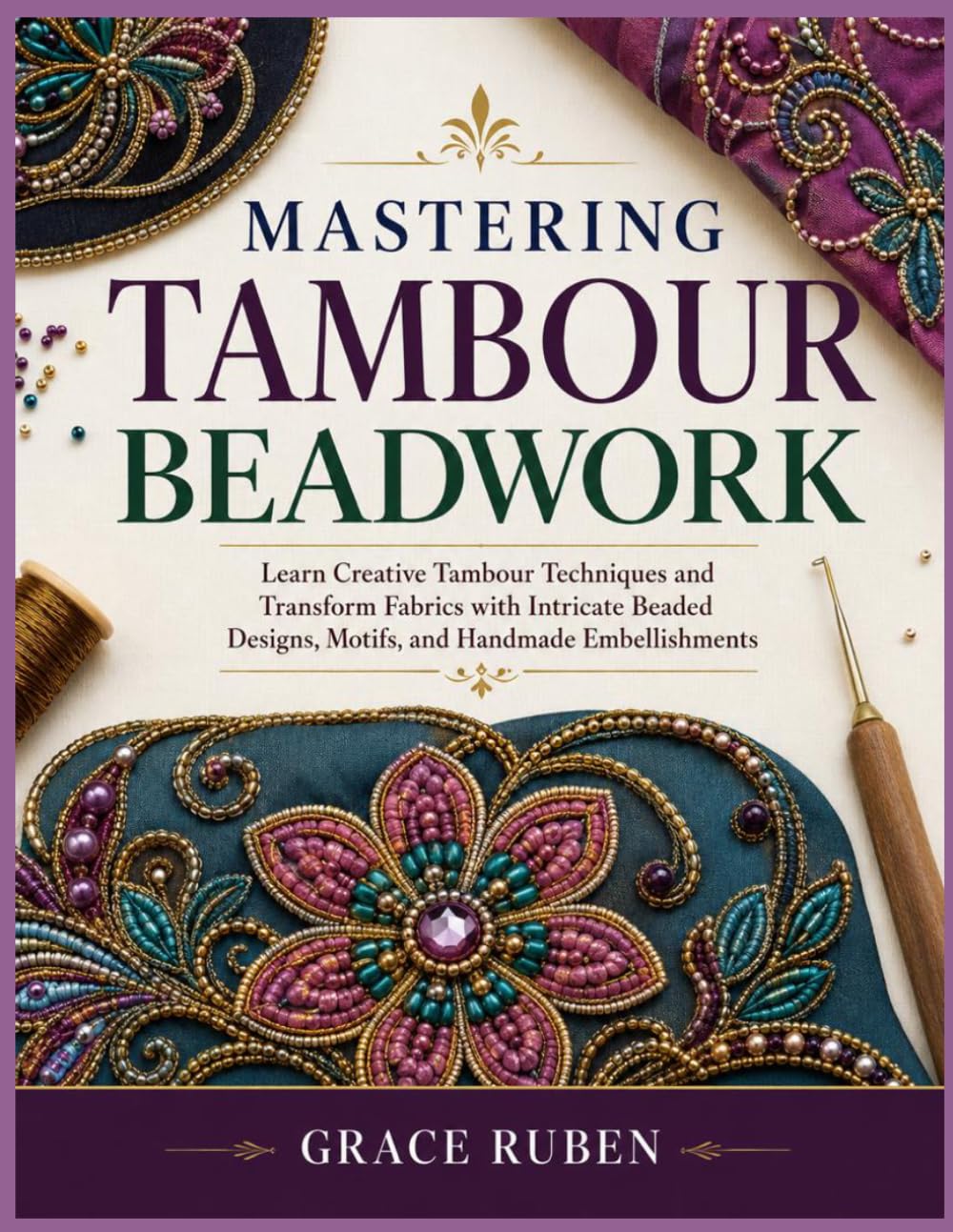ler totalmente MASTERING TAMBOUR BEADWORK: Learn Creative Tambour Techniques and Transform Fabrics with Intricate Beaded Designs, Motifs, and Handmade Embellishments